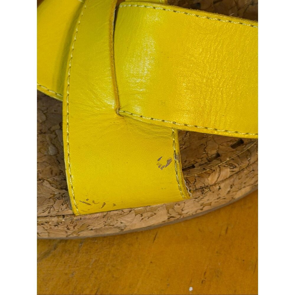 Gianni Bini yellow cork heels slide sandals size 10M - Picture 9 of 9